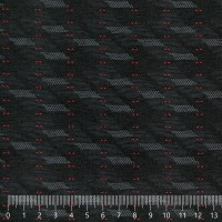 Жаккард «Параллелограммы» на поролоне (чёрно-красный, ширина 1,45 м., толщина 3 мм.) огневое триплирование