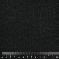 Жаккард «Геометрия» на поролоне (чёрный, ширина 1,45 м., толщина 3 мм.) огневое триплирование