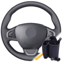 Оплетка на руль из «Premium» экокожи Renault Clio 4 (IV) 2016-2020 г.в. (для руля со штатной кожей, черная)