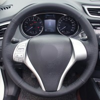 Оплетка на руль из «Premium» экокожи Nissan Teana 2014-2015 г.в. (черная)